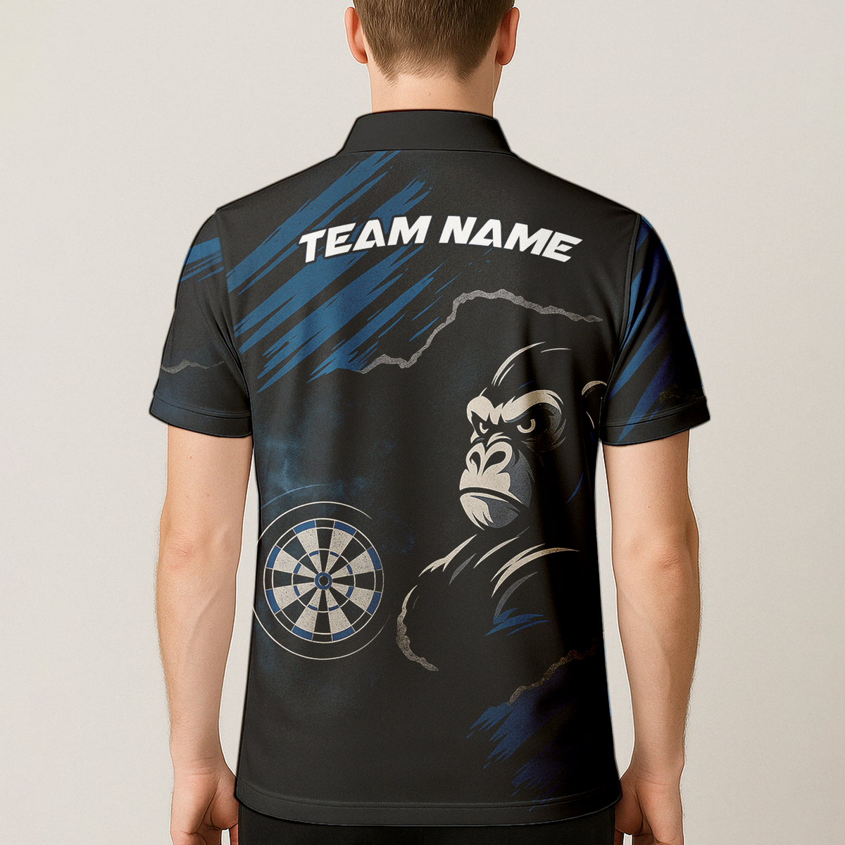 Personalized Gorilla Grunge Dart Polo Shirt Black Blue additional image 5