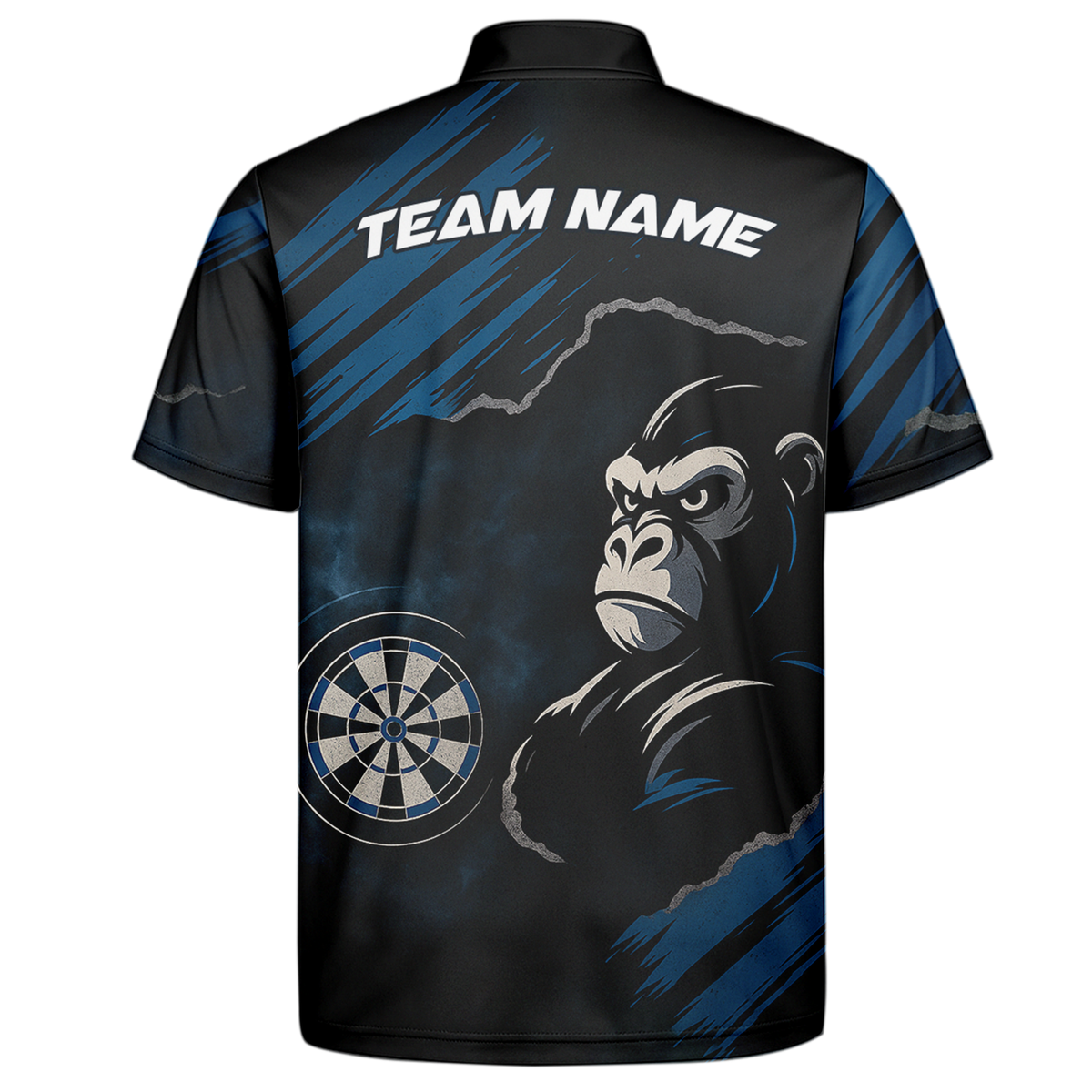 Personalized Gorilla Grunge Dart Polo Shirt Black Blue additional image 7