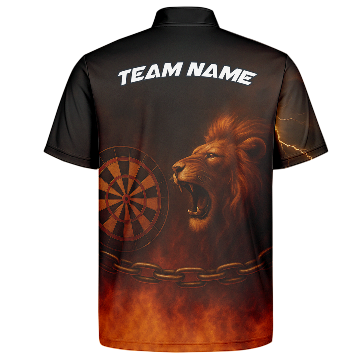 Personalized Lion Fire Lightning Dart Shirt Polo Black additional image 7