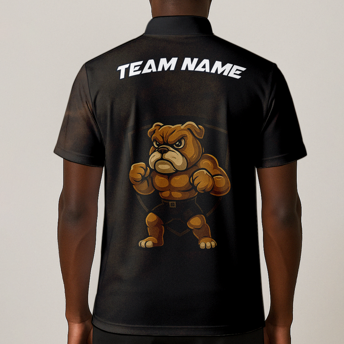 Personalized Bulldog Darts Polo Shirt Grunge Brown Black additional image 1