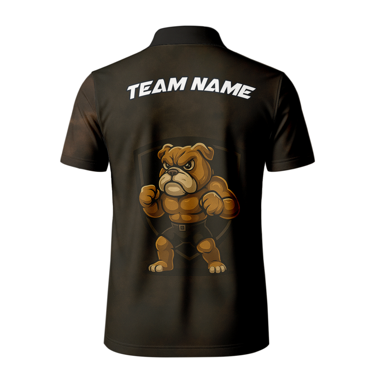 Personalized Bulldog Darts Polo Shirt Grunge Brown Black additional image 3