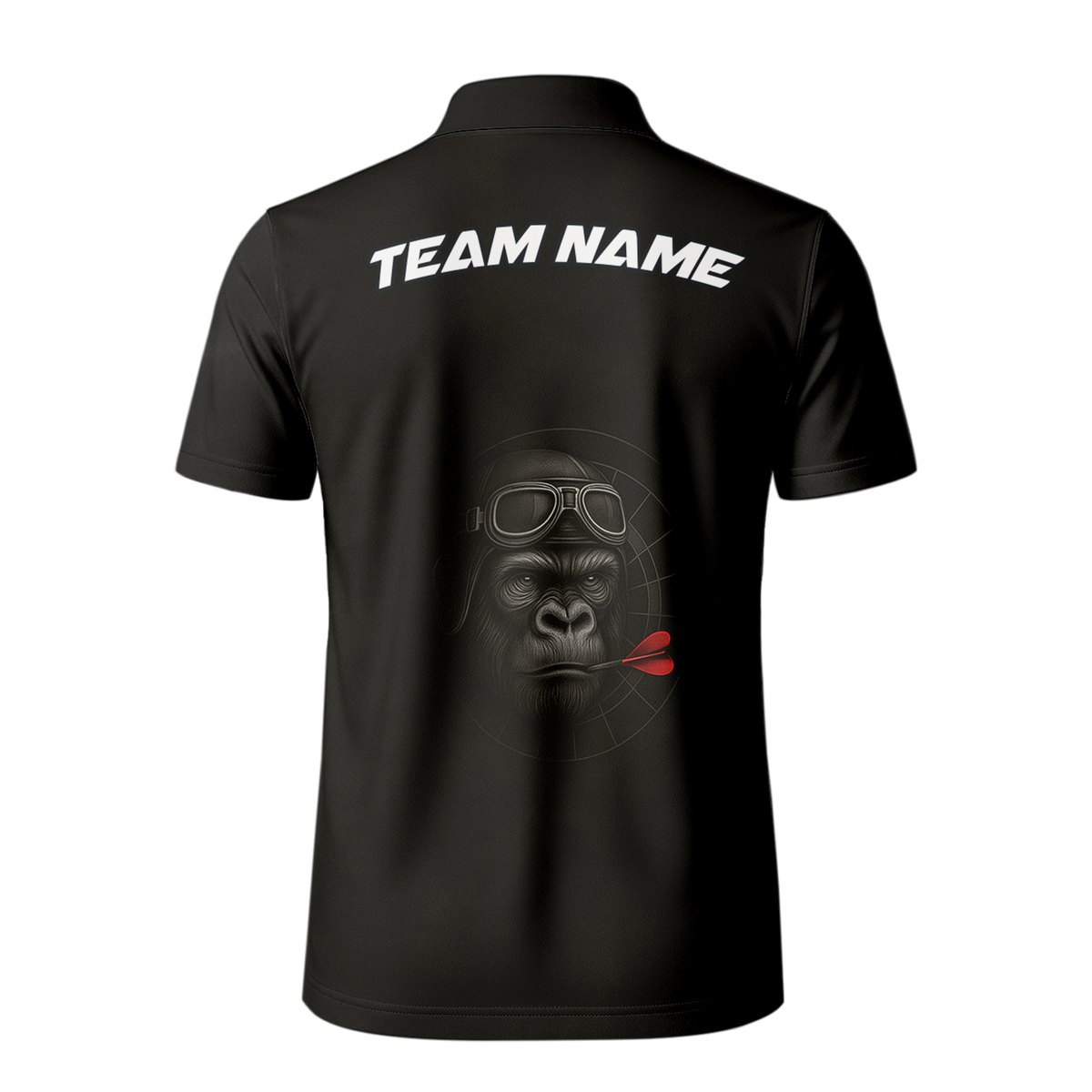 Personalized Custom Dart Jersey Polo Shirt Gorilla Goggles Red Dart Black Name Team additional image 3