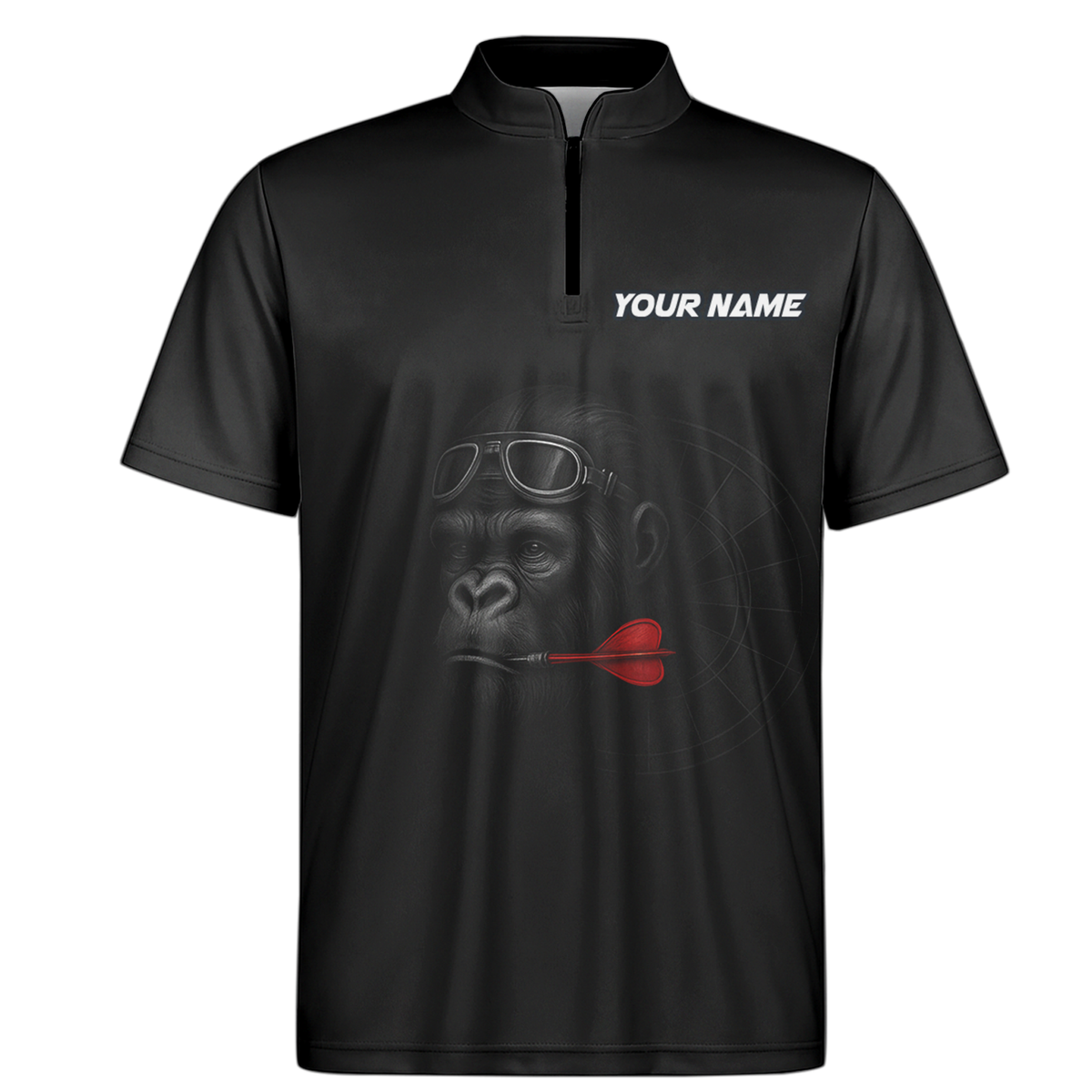 Personalized Custom Dart Jersey Polo Shirt Gorilla Goggles Red Dart Black Name Team additional image 6