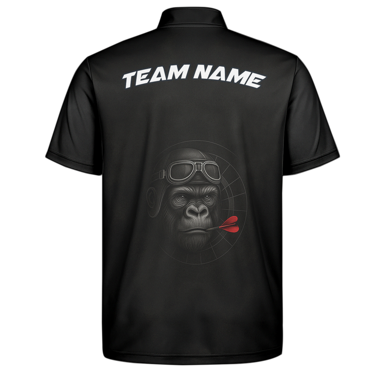 Personalized Custom Dart Jersey Polo Shirt Gorilla Goggles Red Dart Black Name Team additional image 7
