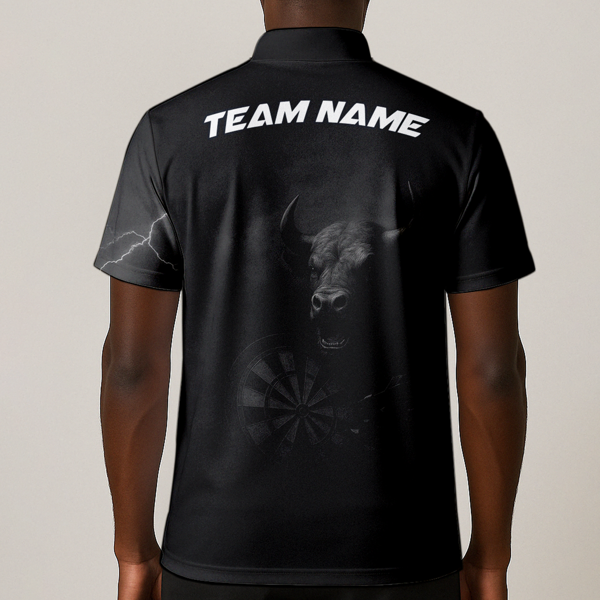 Personalized Bull Grunge Black Dart Polo Shirt Custom Name additional image 1