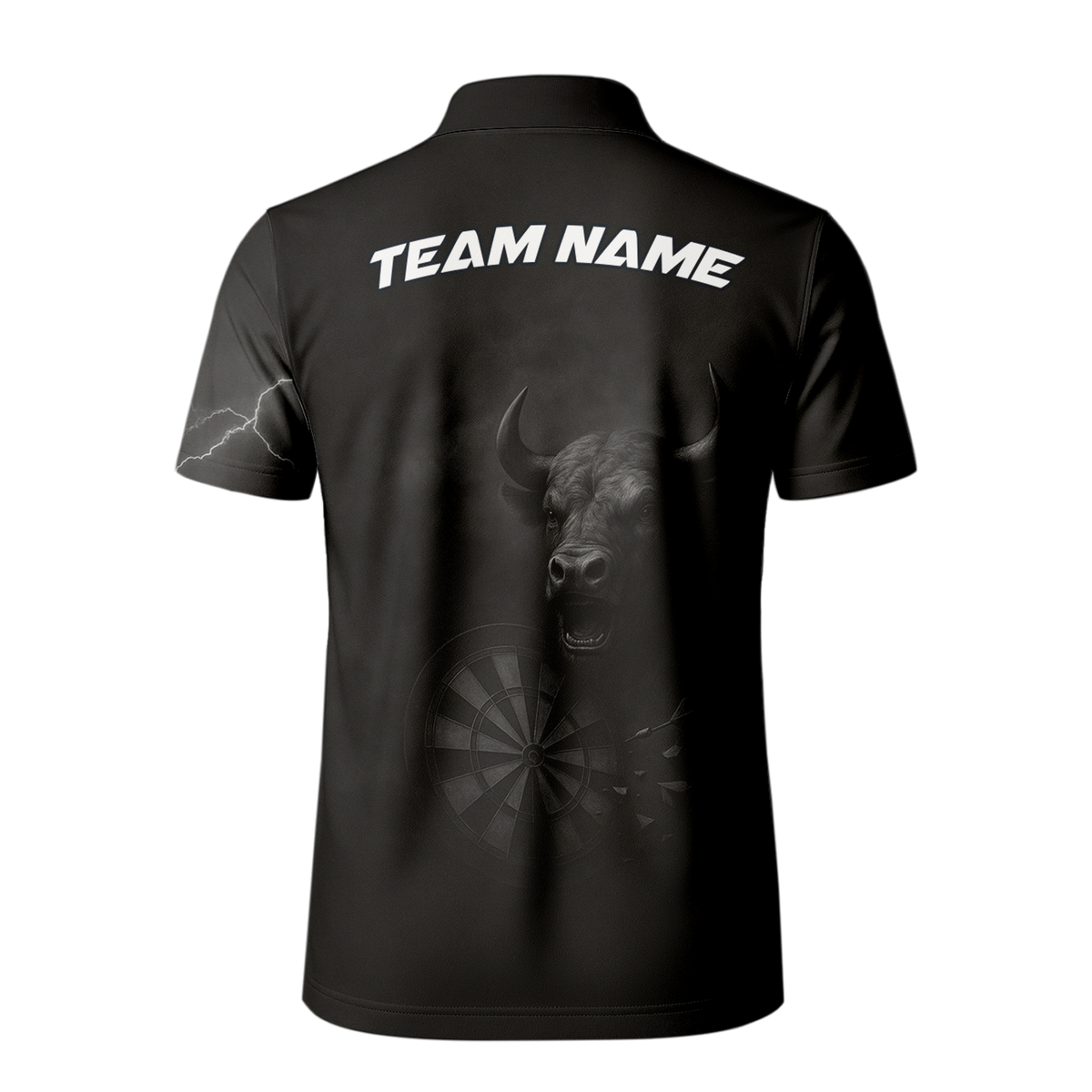 Personalized Bull Grunge Black Dart Polo Shirt Custom Name additional image 3