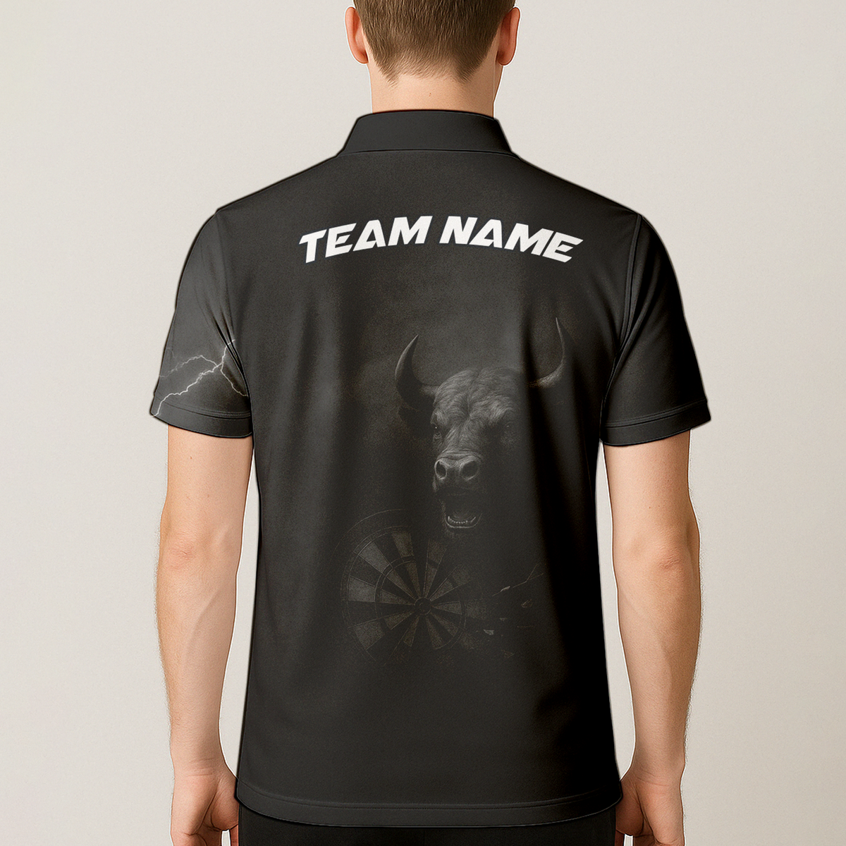 Personalized Bull Grunge Black Dart Polo Shirt Custom Name additional image 5