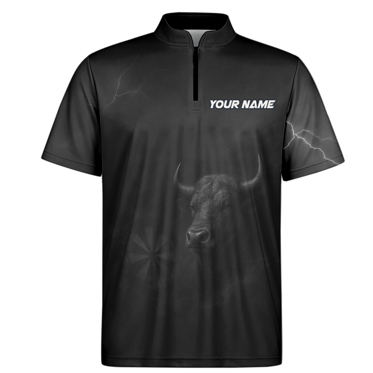 Personalized Bull Grunge Black Dart Polo Shirt Custom Name additional image 6