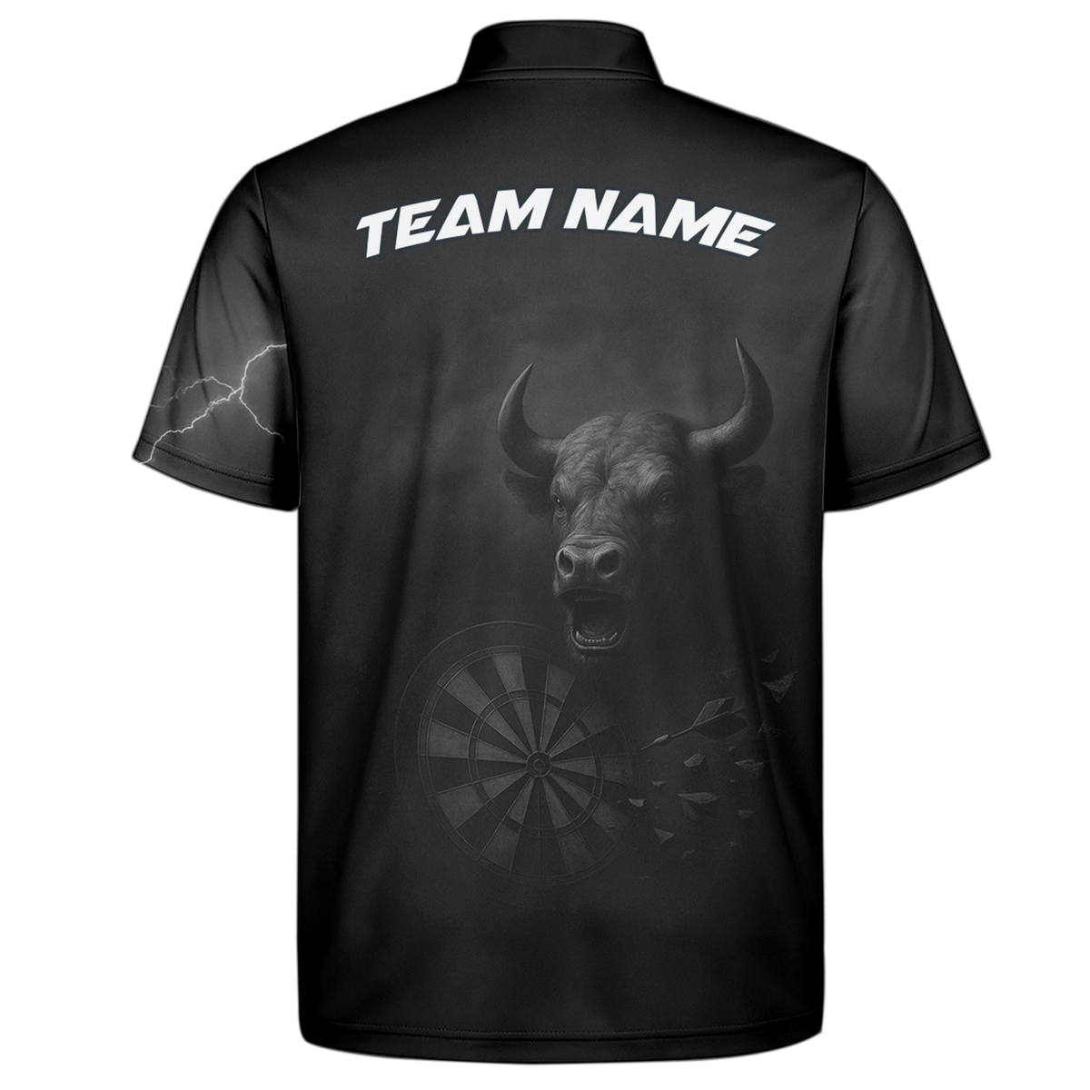 Personalized Bull Grunge Black Dart Polo Shirt Custom Name additional image 7