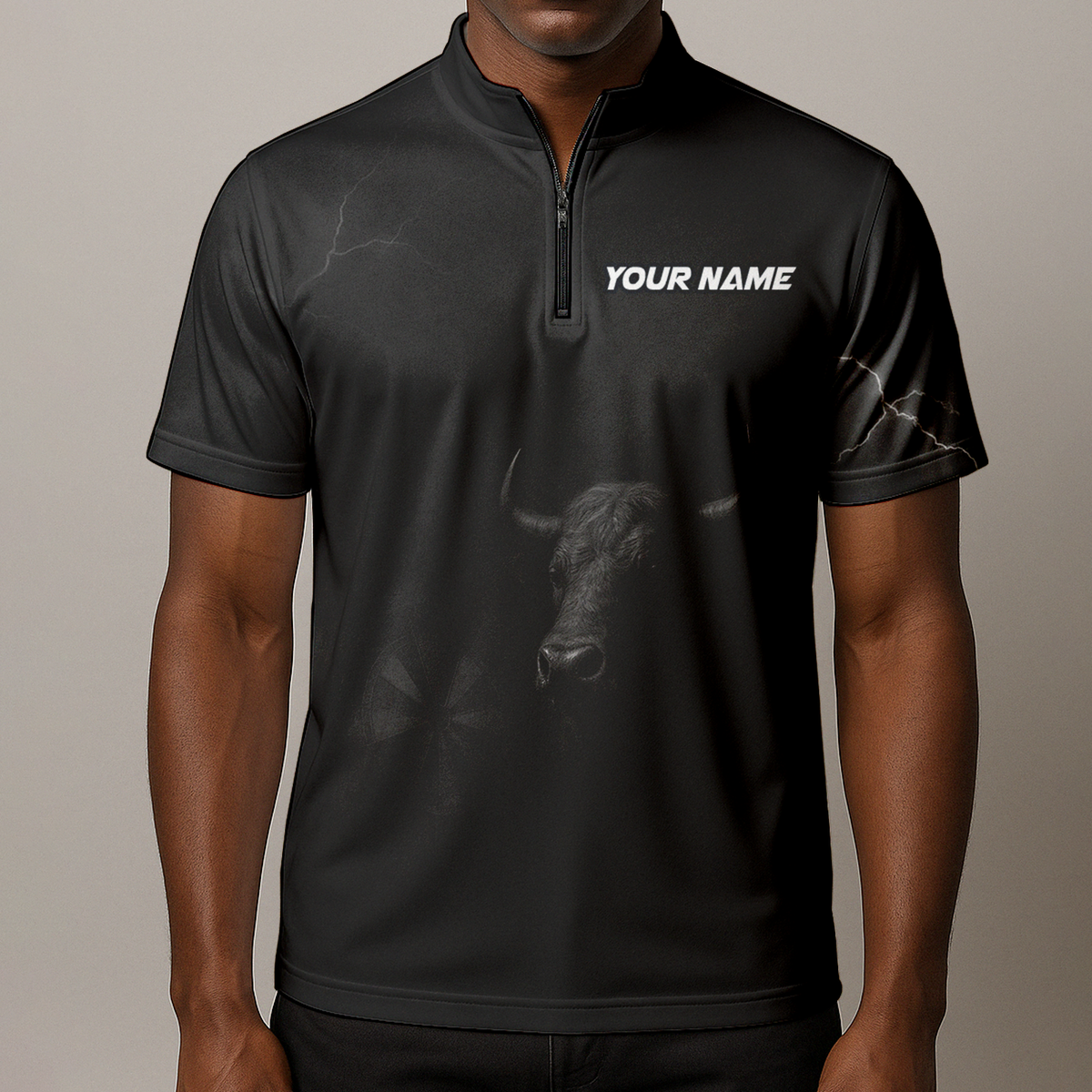 Personalized Bull Grunge Black Dart Polo Shirt Custom Name additional image 8