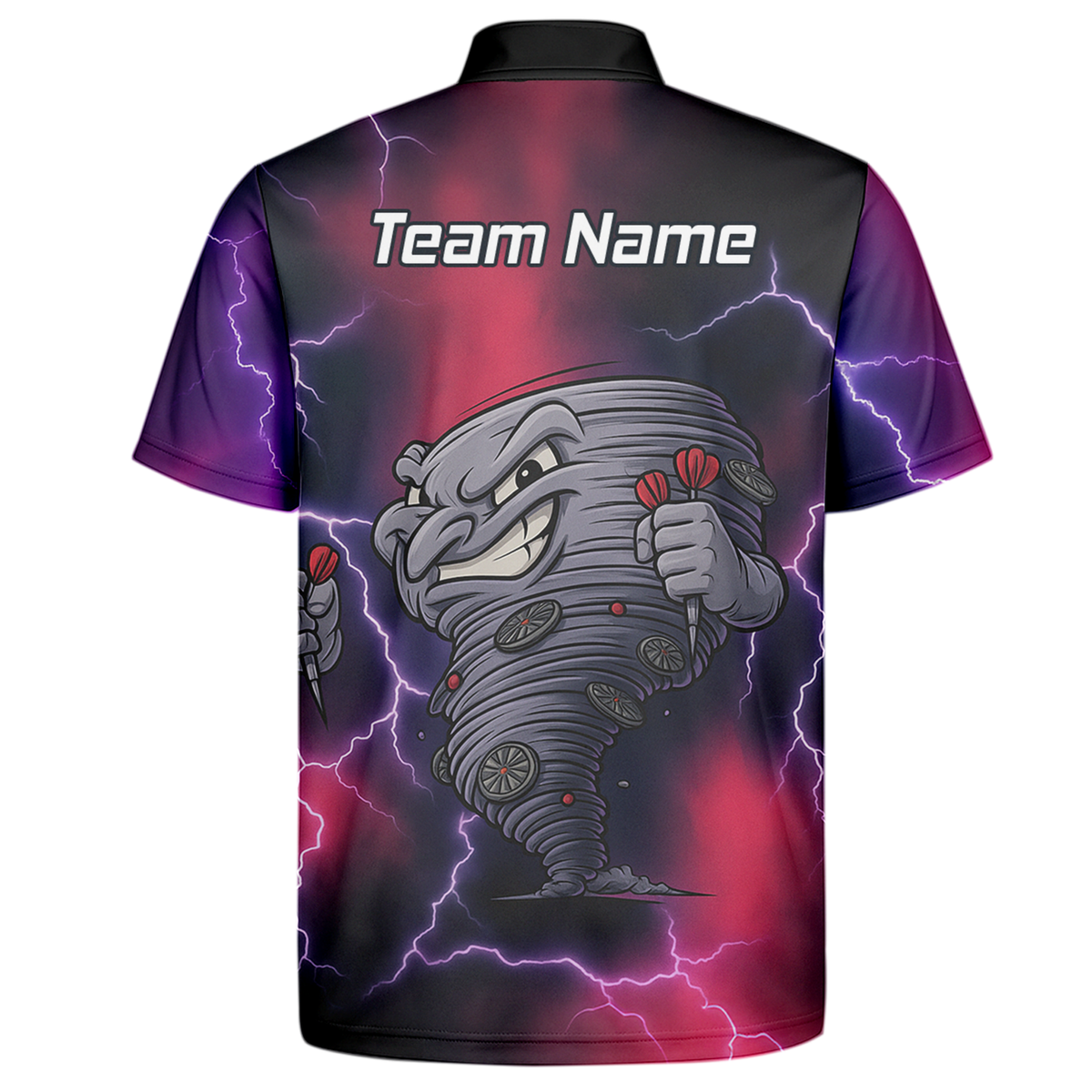 Personalised Tornado Lightning Dart Polo Shirt Black Red Purple For Men M1397 additional image 7