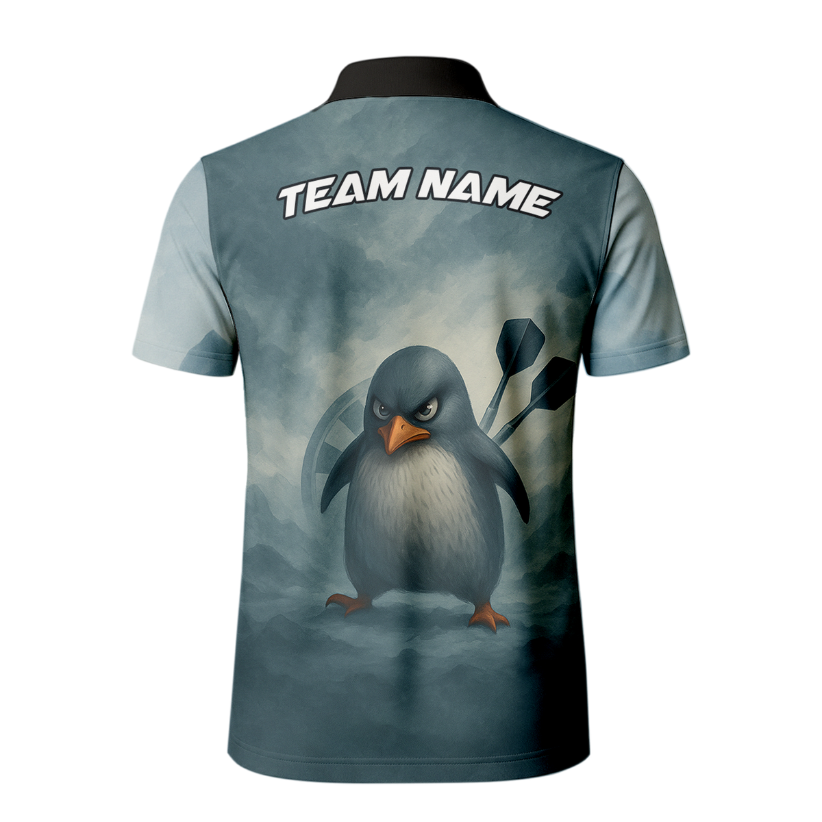 Personalized Boxing Penguin Dart Polo Shirt for Team or Player Name, Grey Blue Red additional image 3