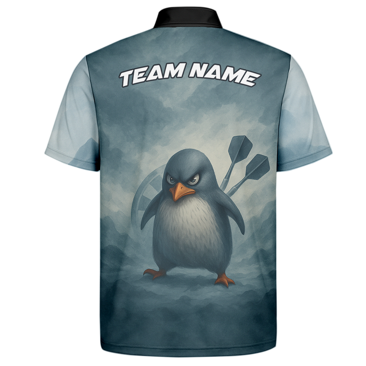 Personalized Boxing Penguin Dart Polo Shirt for Team or Player Name, Grey Blue Red additional image 7