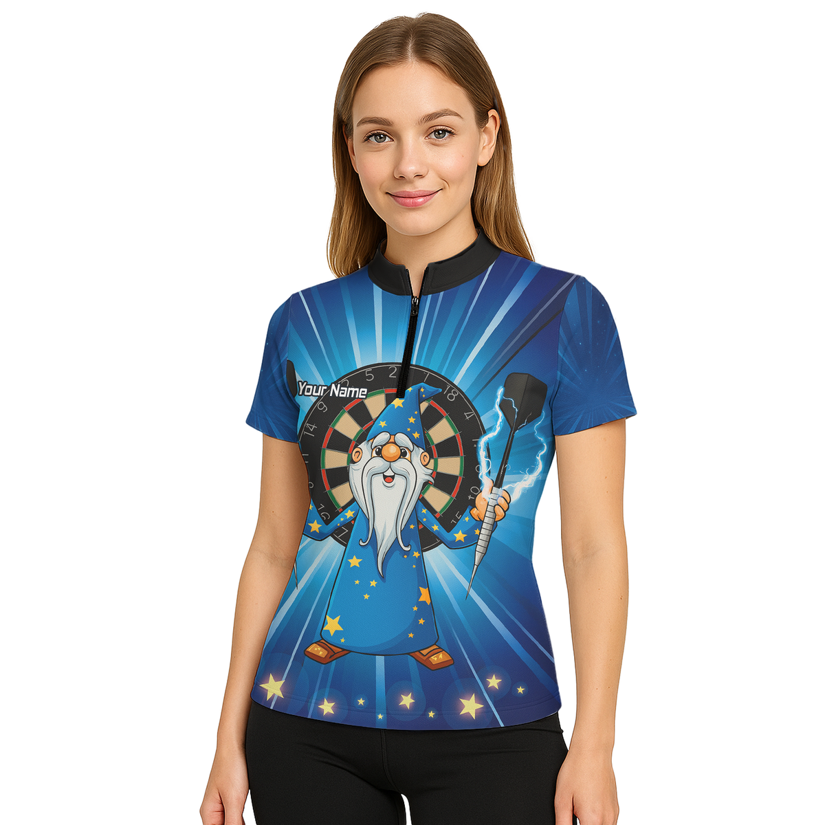 Personalised Magic Wizard Dart Polo Shirt Blue Stars For Men V9664 additional image 5