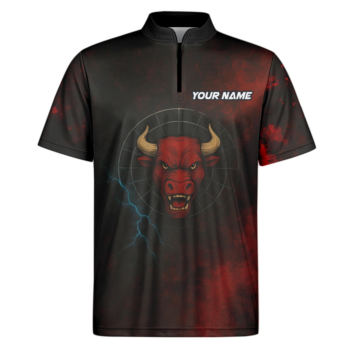 Personalized Red Bull Grunge Dart Polo Shirt Black Red additional image 6