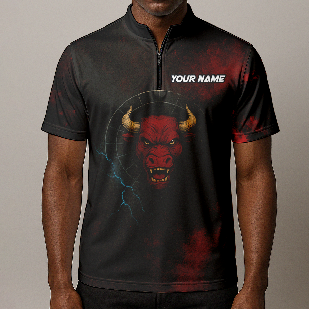 Personalized Red Bull Grunge Dart Polo Shirt Black Red additional image 8
