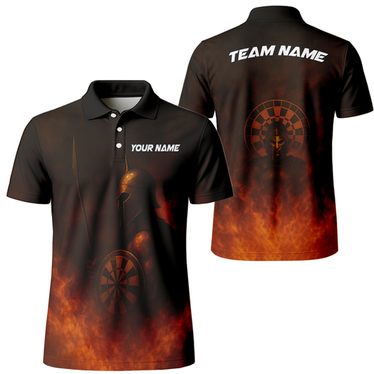 Personalized Spartan Fire Darts Polo Shirt Black Red main image - polo, Pocket No