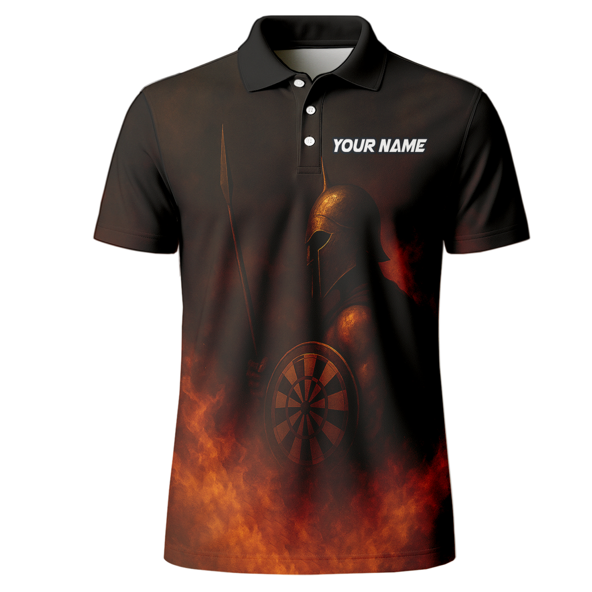 Personalized Spartan Fire Darts Polo Shirt Black Red additional image 2
