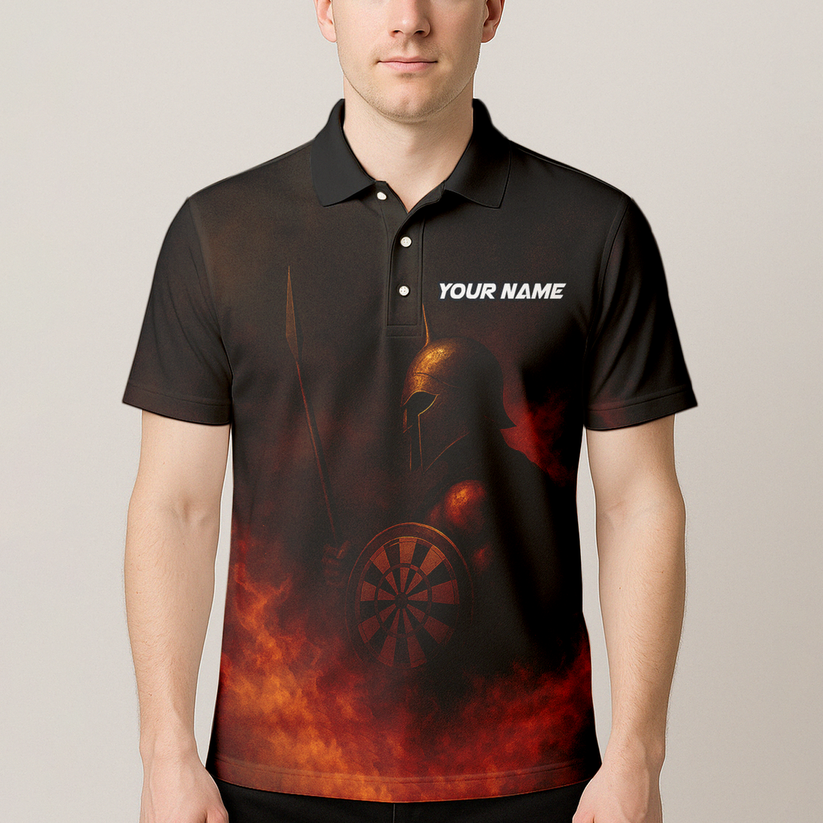Personalized Spartan Fire Darts Polo Shirt Black Red additional image 4