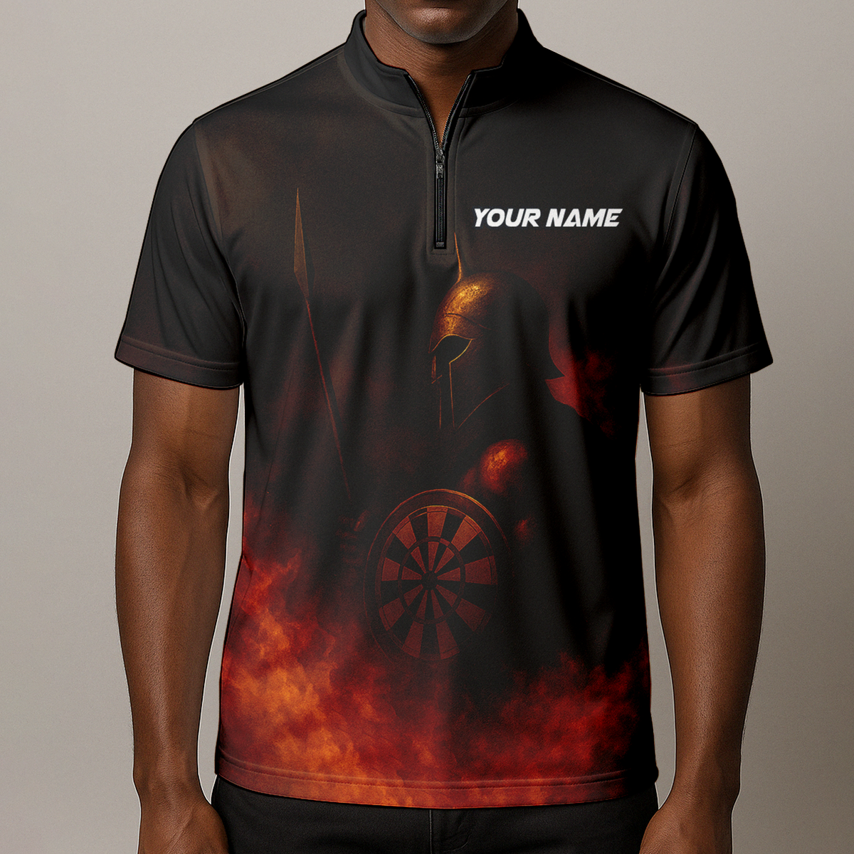 Personalized Spartan Fire Darts Polo Shirt Black Red additional image 8
