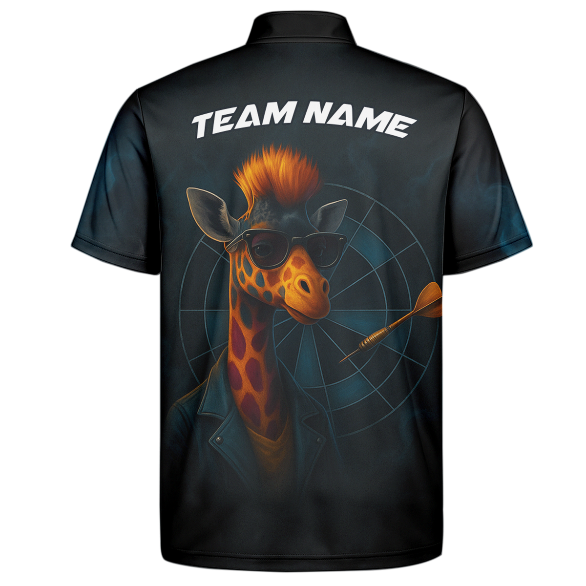Personalized Cool Giraffe Darts Polo Shirt Black additional image 7