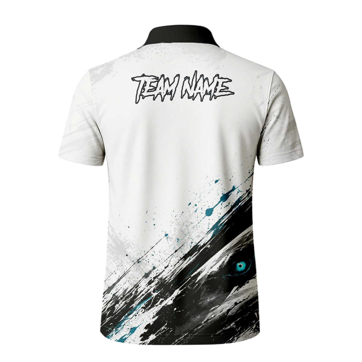 Personalised White Black Teal Shark Darts Shirt For Men D067