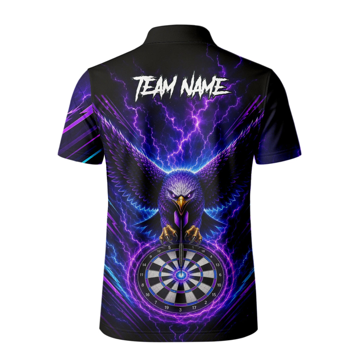 Personalised Purple Lightning Eagle Darts Polo Shirt For Men U478