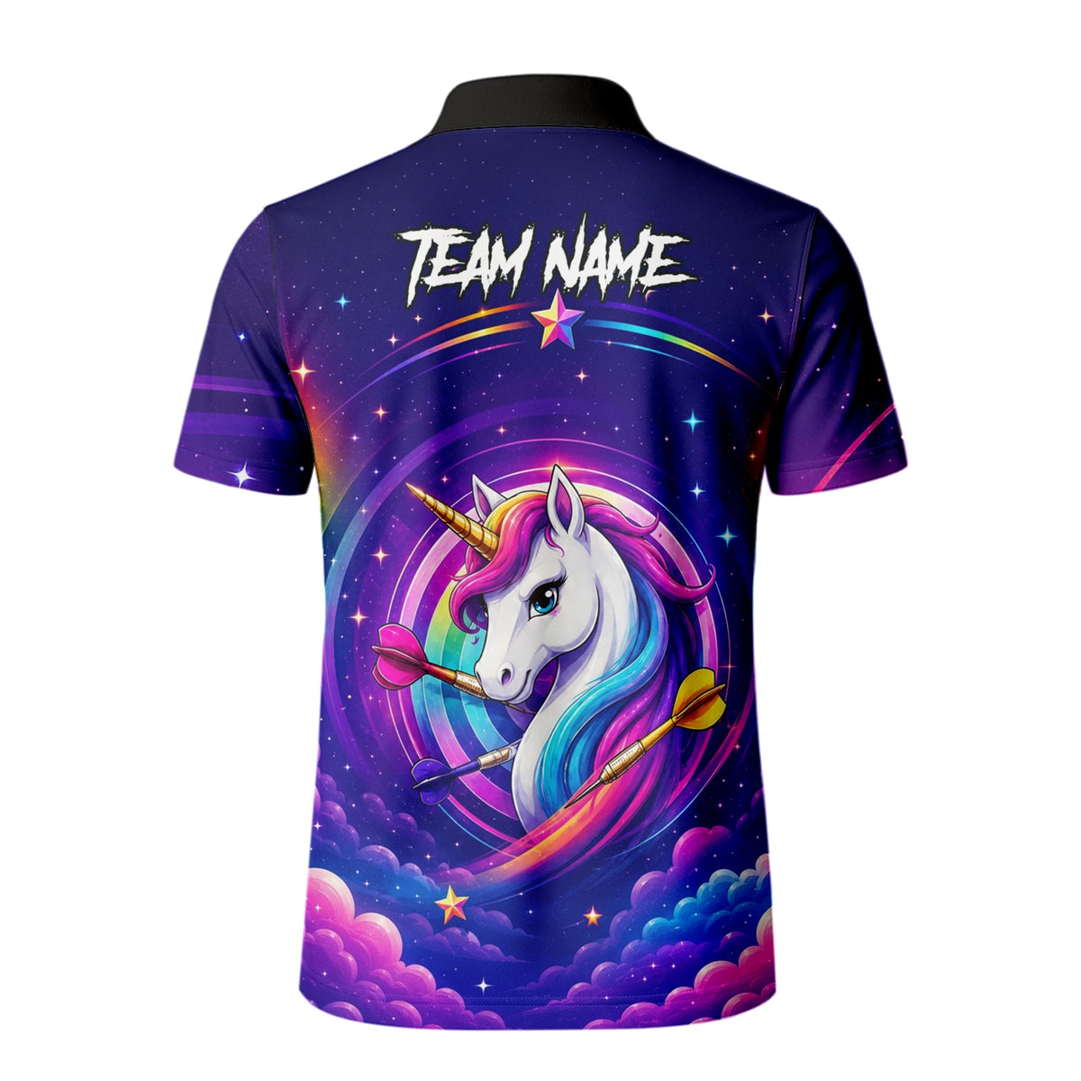 Personalised Purple Rainbow Unicorn Darts Shirt For Men P431