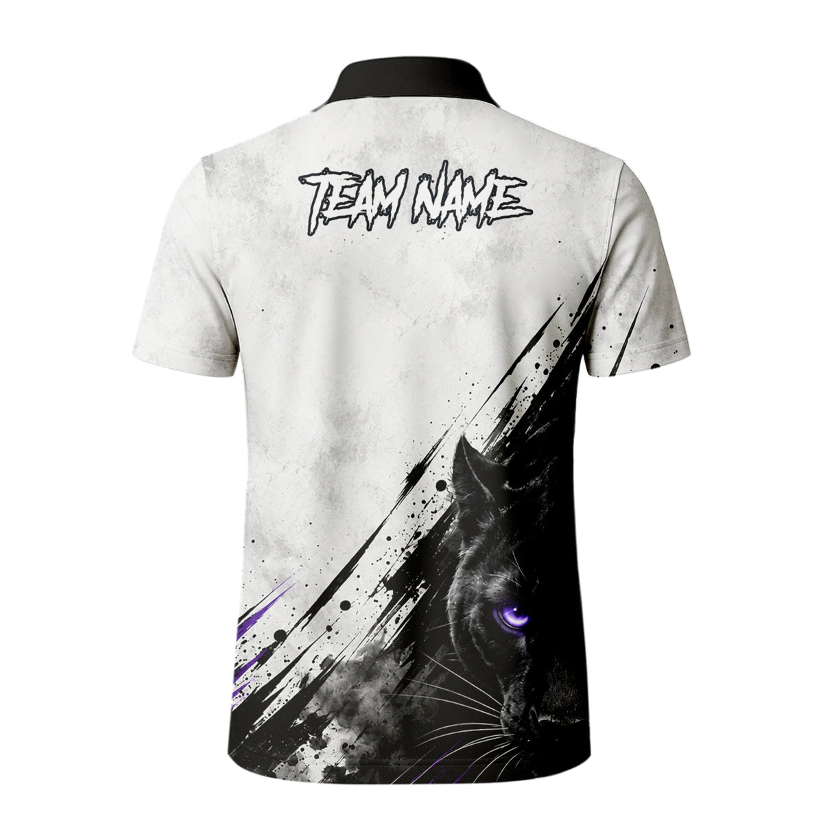 Personalised White Black Purple Panther Darts Shirt For Men W442