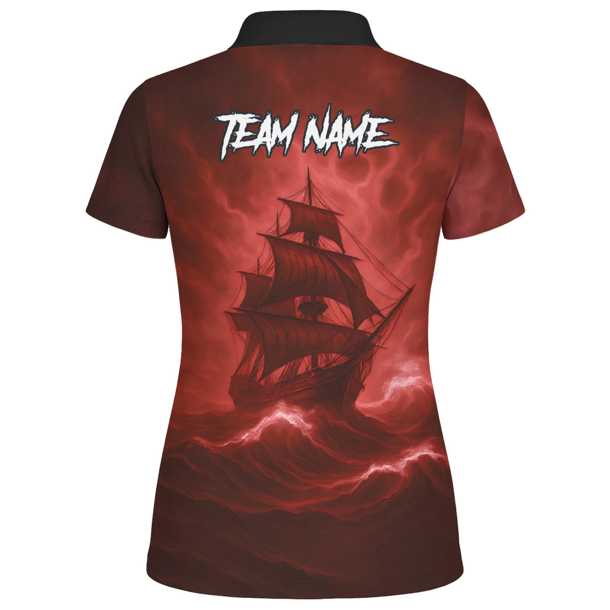 Personalised Red & Black Pirate Skull Crossed Swords Darts Shirt For Women TR8209
