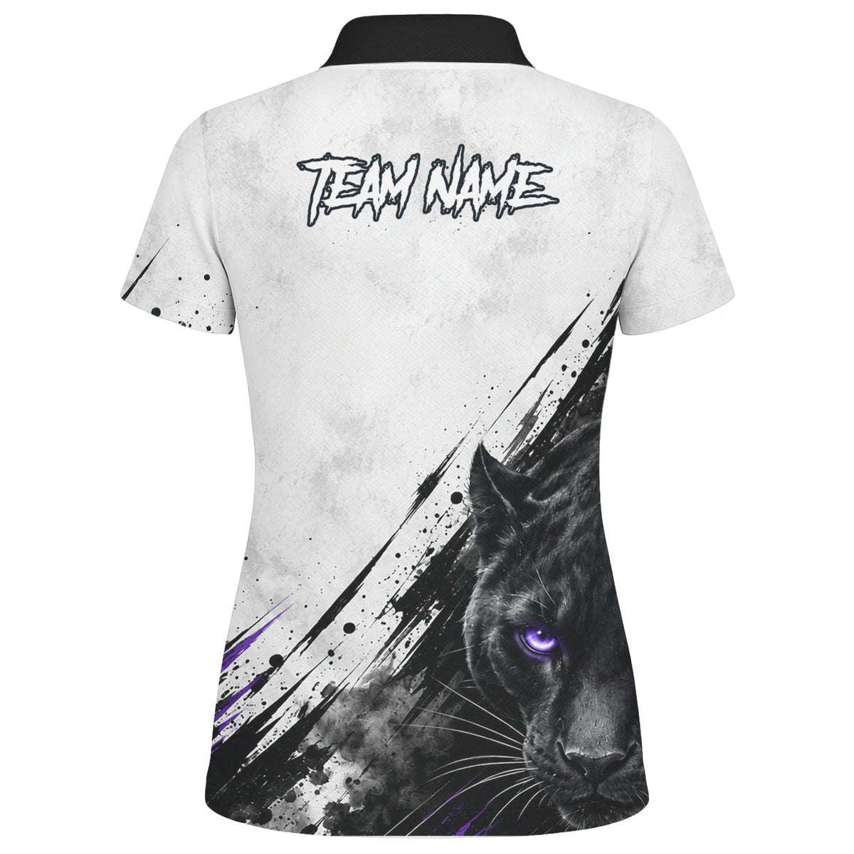Personalised White Black Purple Panther Darts Shirt For Women W442