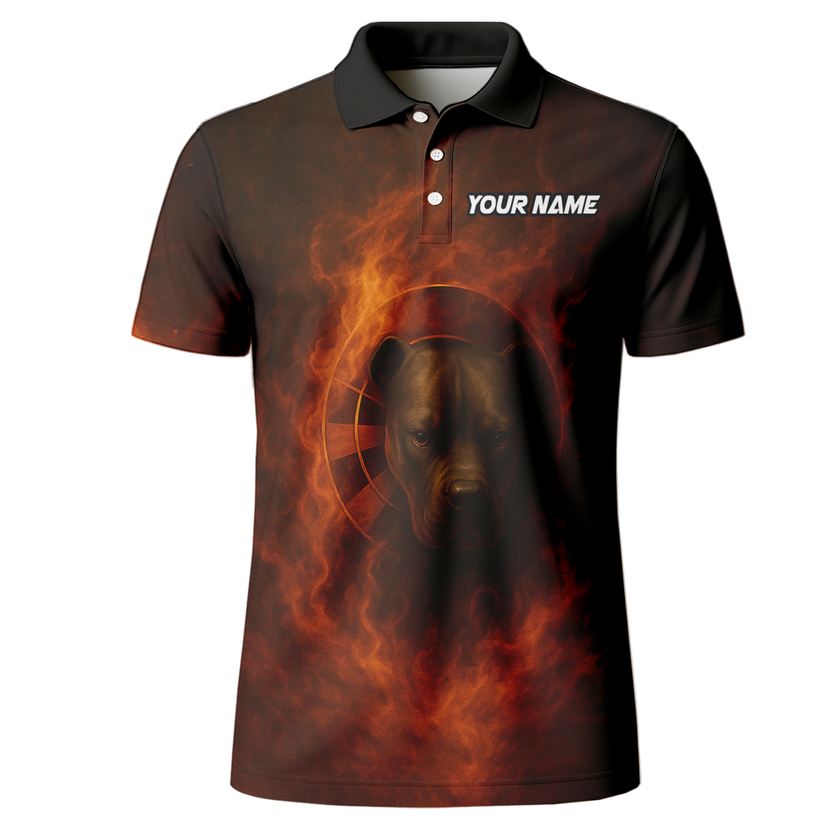 Personalized Pit Bull Fire Flame Dart Shirt Polo Custom Name additional image 2