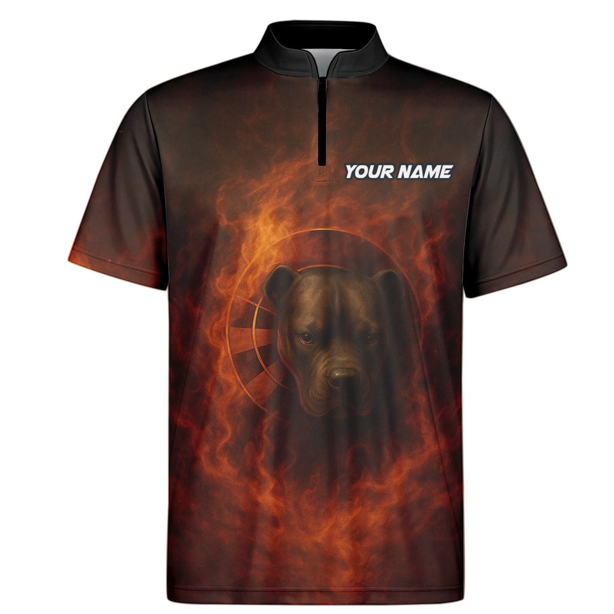 Personalized Pit Bull Fire Flame Dart Shirt Polo Custom Name additional image 6