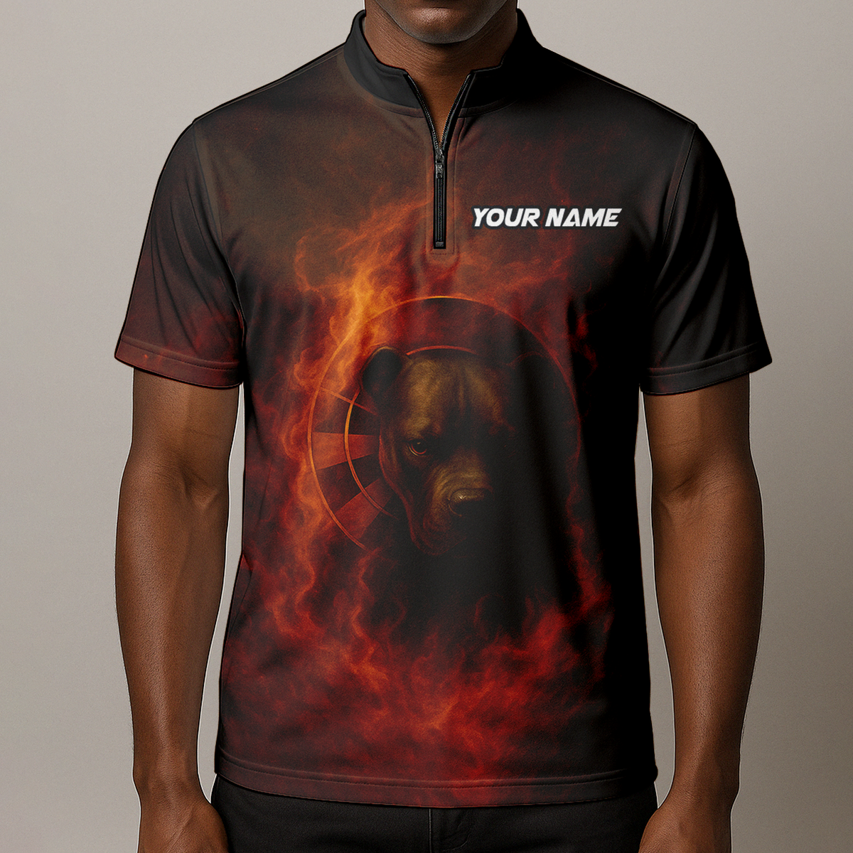 Personalized Pit Bull Fire Flame Dart Shirt Polo Custom Name additional image 8