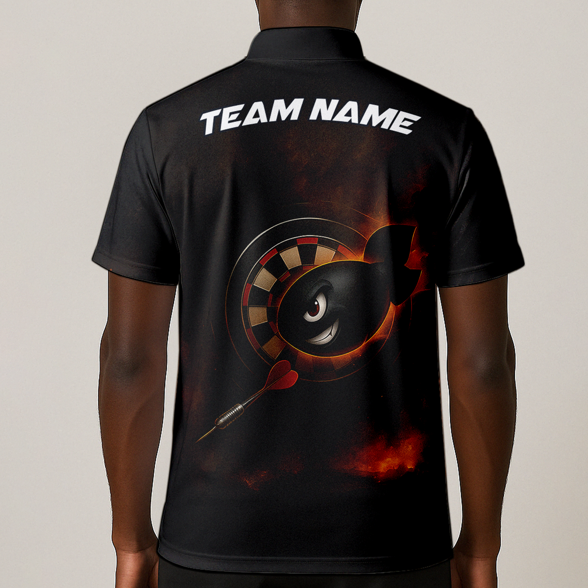Personalized Dart Bomb Fire Explosion Black Dart Jersey Polo Shirt additional image 1