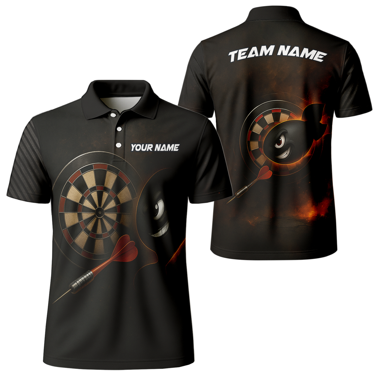 Personalized Dart Bomb Fire Explosion Black Dart Jersey Polo Shirt main image - polo, Pocket No