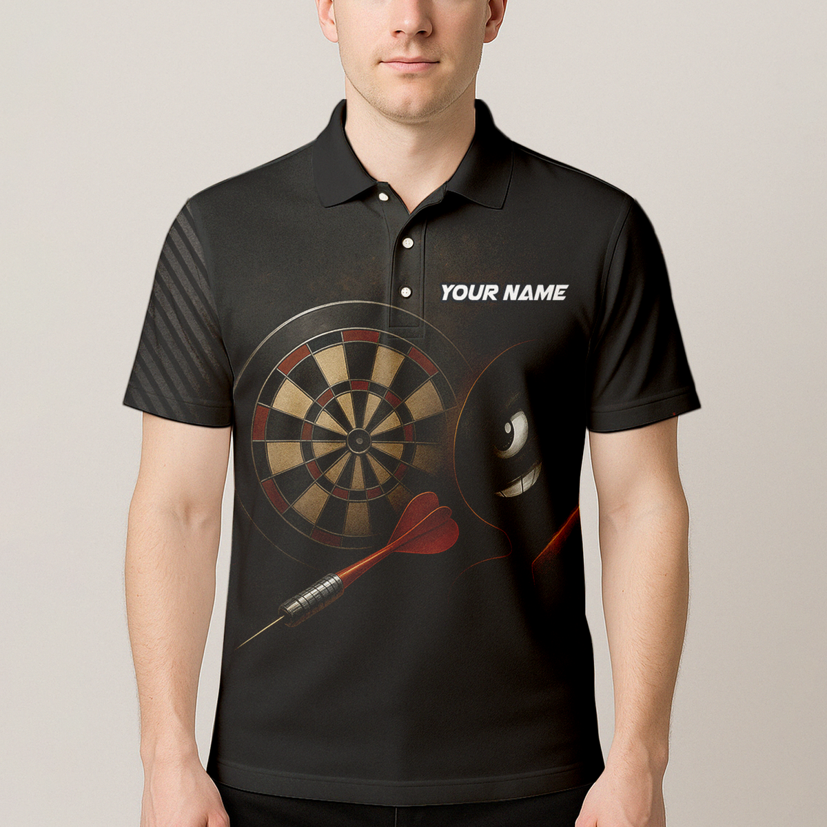 Personalized Dart Bomb Fire Explosion Black Dart Jersey Polo Shirt additional image 4