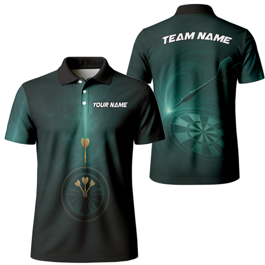 Personalized Dart Polo Shirt Dark Green Target Design Custom Name Team main image - polo, Pocket No