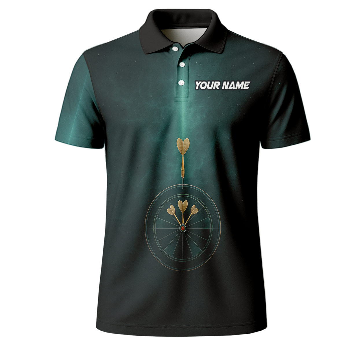 Personalized Dart Polo Shirt Dark Green Target Design Custom Name Team additional image 2