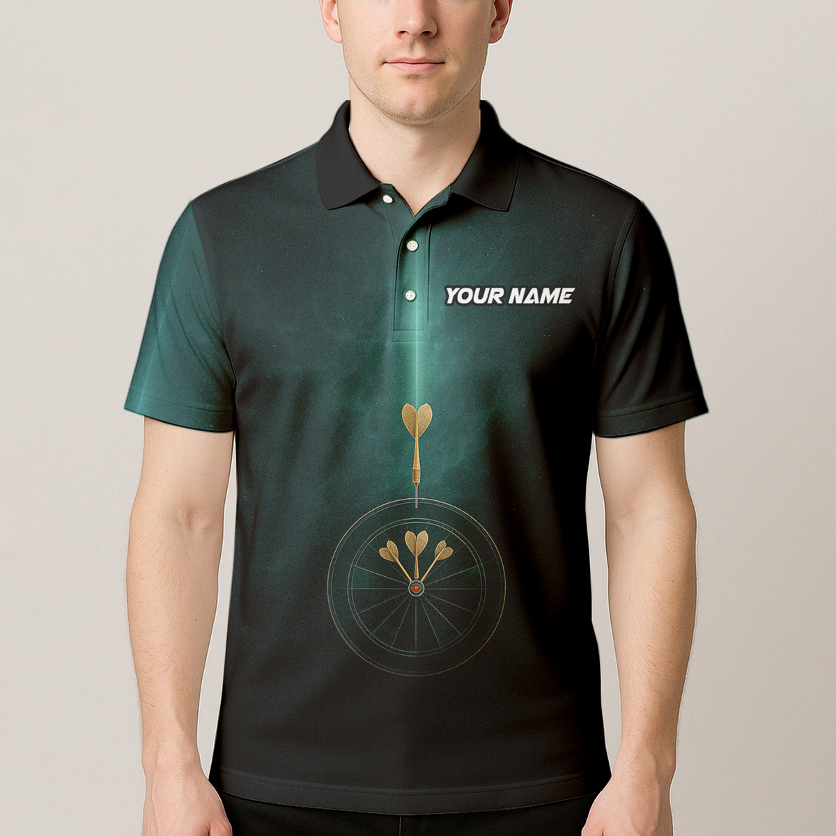 Personalized Dart Polo Shirt Dark Green Target Design Custom Name Team additional image 4