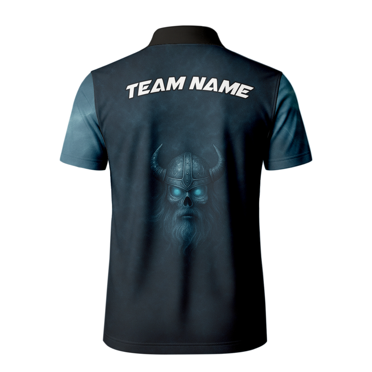 Personalized Viking Raven Skull Dart Jersey Polo Shirt Dark Blue additional image 3