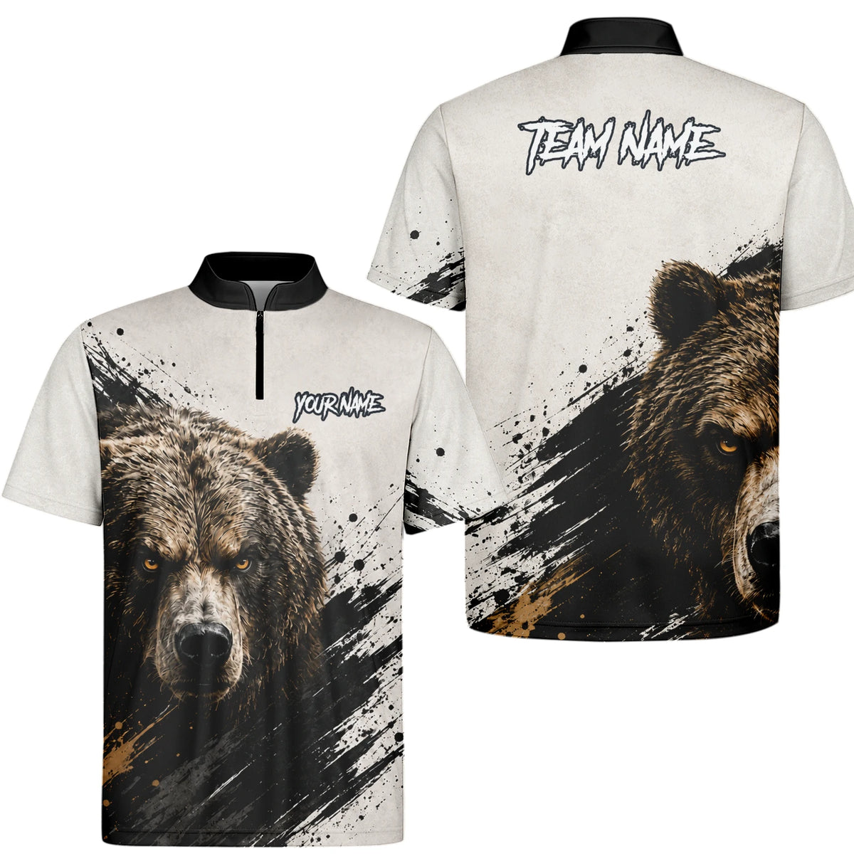 Personalised White Black Brown Bear Darts Shirt For Men F926