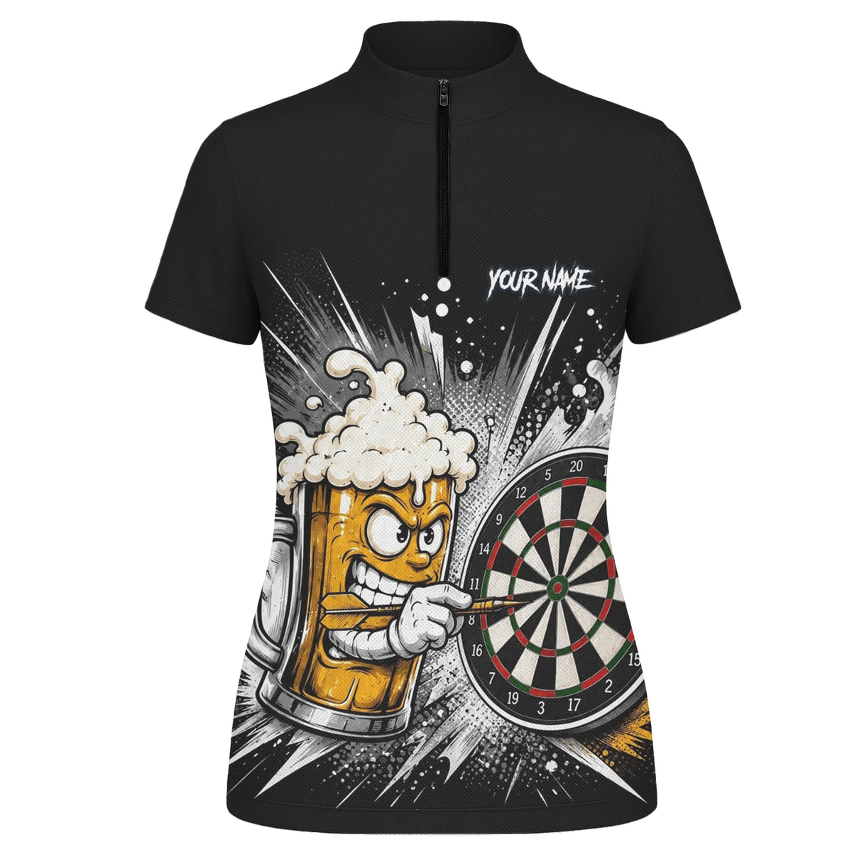 Personalised Beer Mug Darts Polo Shirt For Women S555