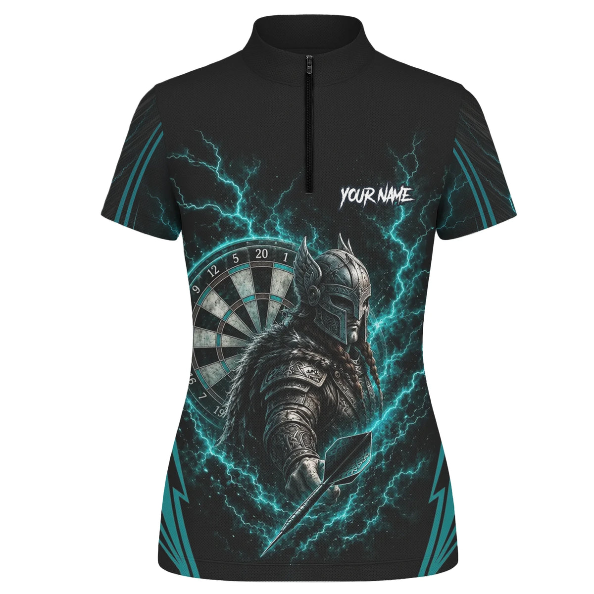 Personalised Teal Lightning Viking Darts Polo Shirt For Women O328
