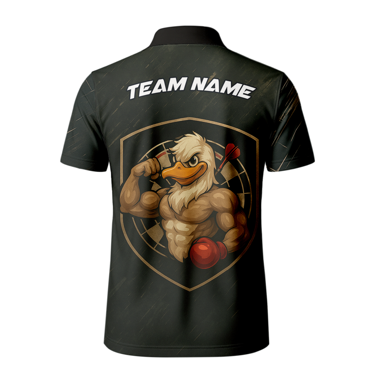 Personalized Custom Muscle Duck Dart Shirt Polo Dark Gray Name Team additional image 3