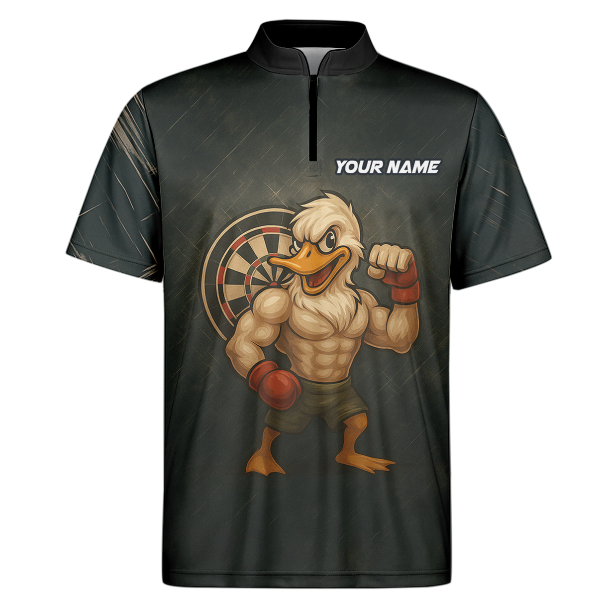 Personalized Custom Muscle Duck Dart Shirt Polo Dark Gray Name Team additional image 6