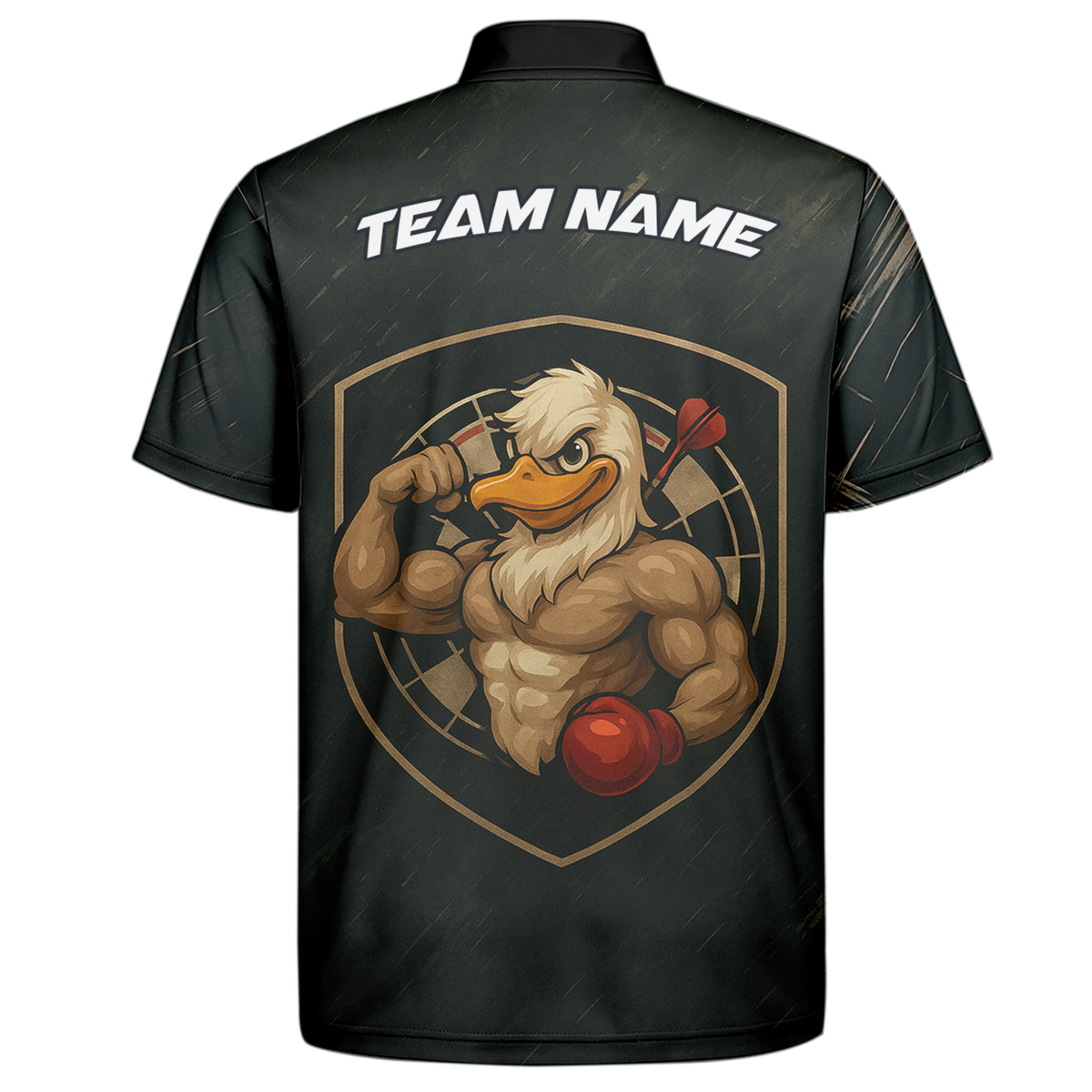 Personalized Custom Muscle Duck Dart Shirt Polo Dark Gray Name Team additional image 7