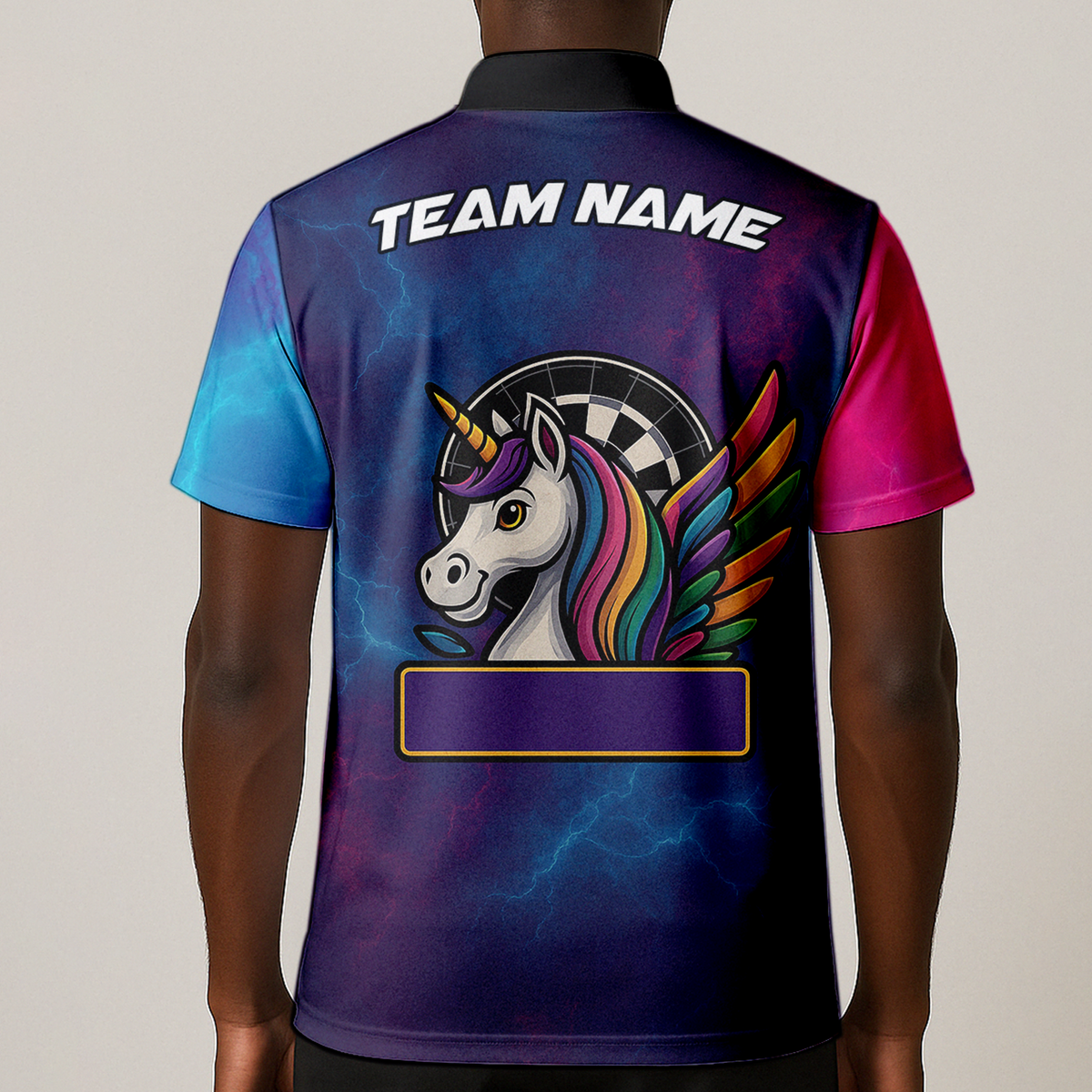 Personalized Unicorn Rainbow Lightning Dart Shirt Polo Purple Blue additional image 1