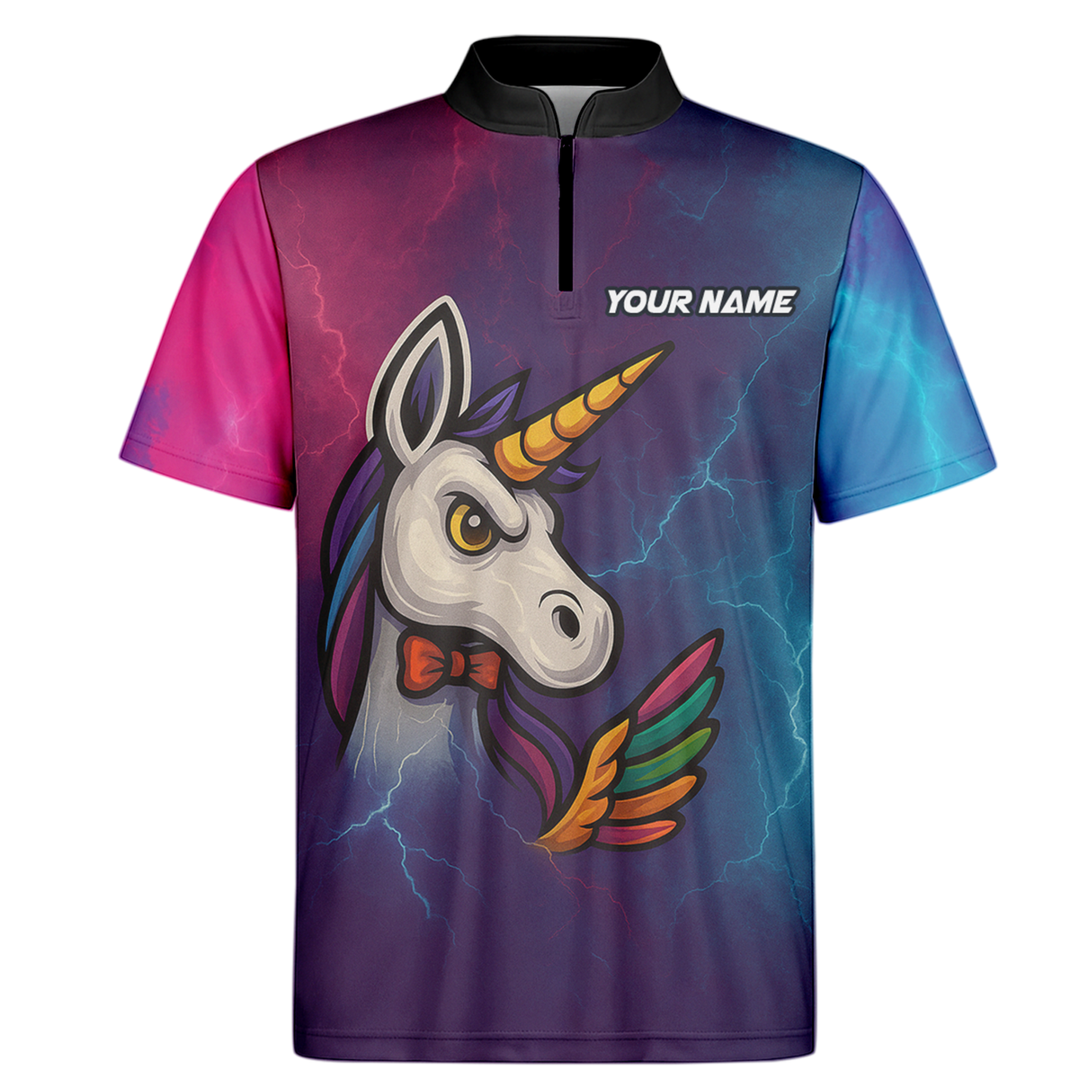 Personalized Unicorn Rainbow Lightning Dart Shirt Polo Purple Blue additional image 6