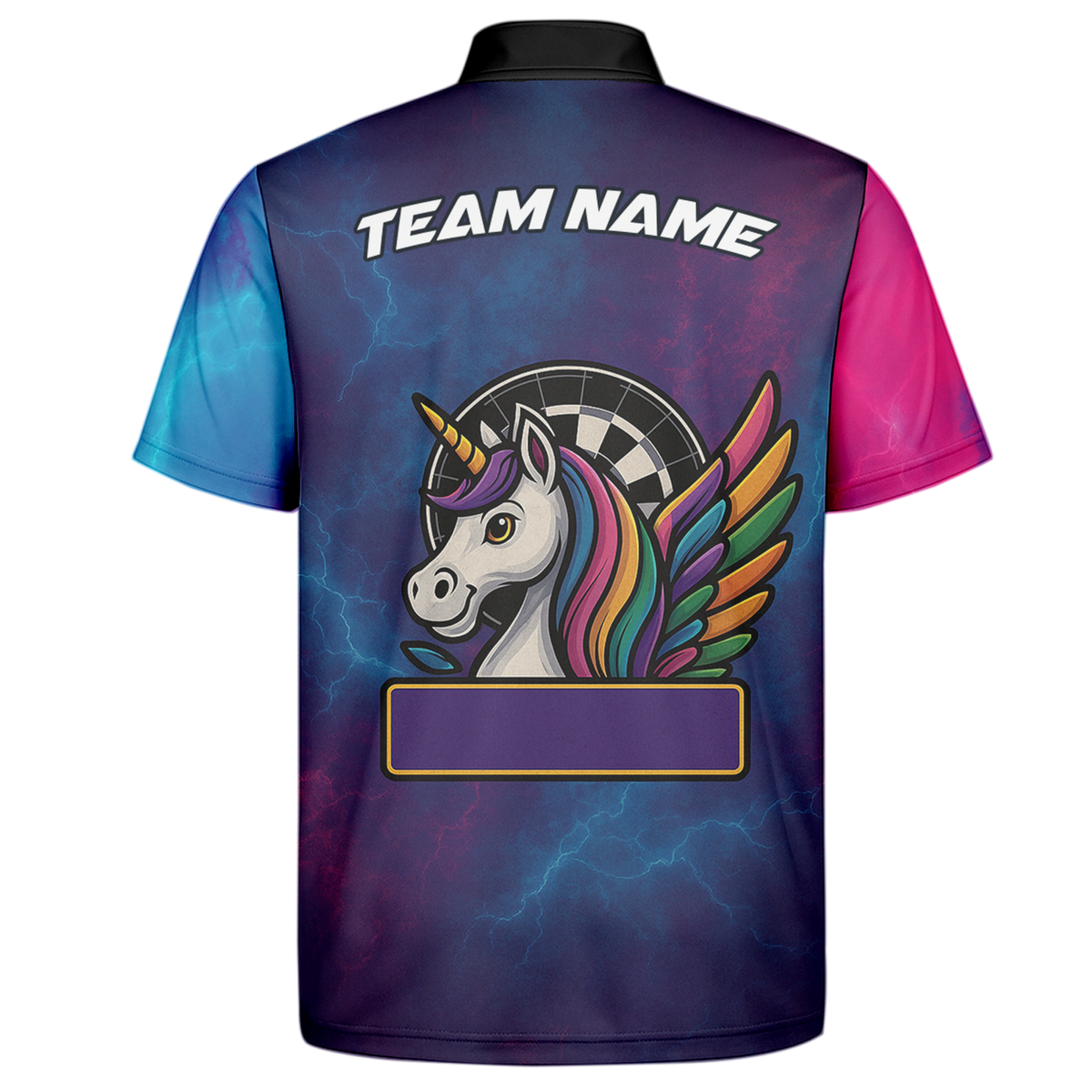 Personalized Unicorn Rainbow Lightning Dart Shirt Polo Purple Blue additional image 7